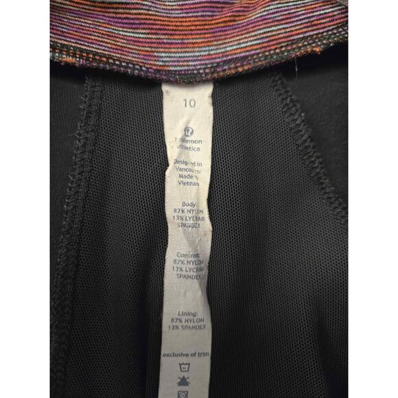 Lululemon Define Jacket Luon Black Multi-Color Stripe Embroidered Sun Size 10 - Picture 4 of 4